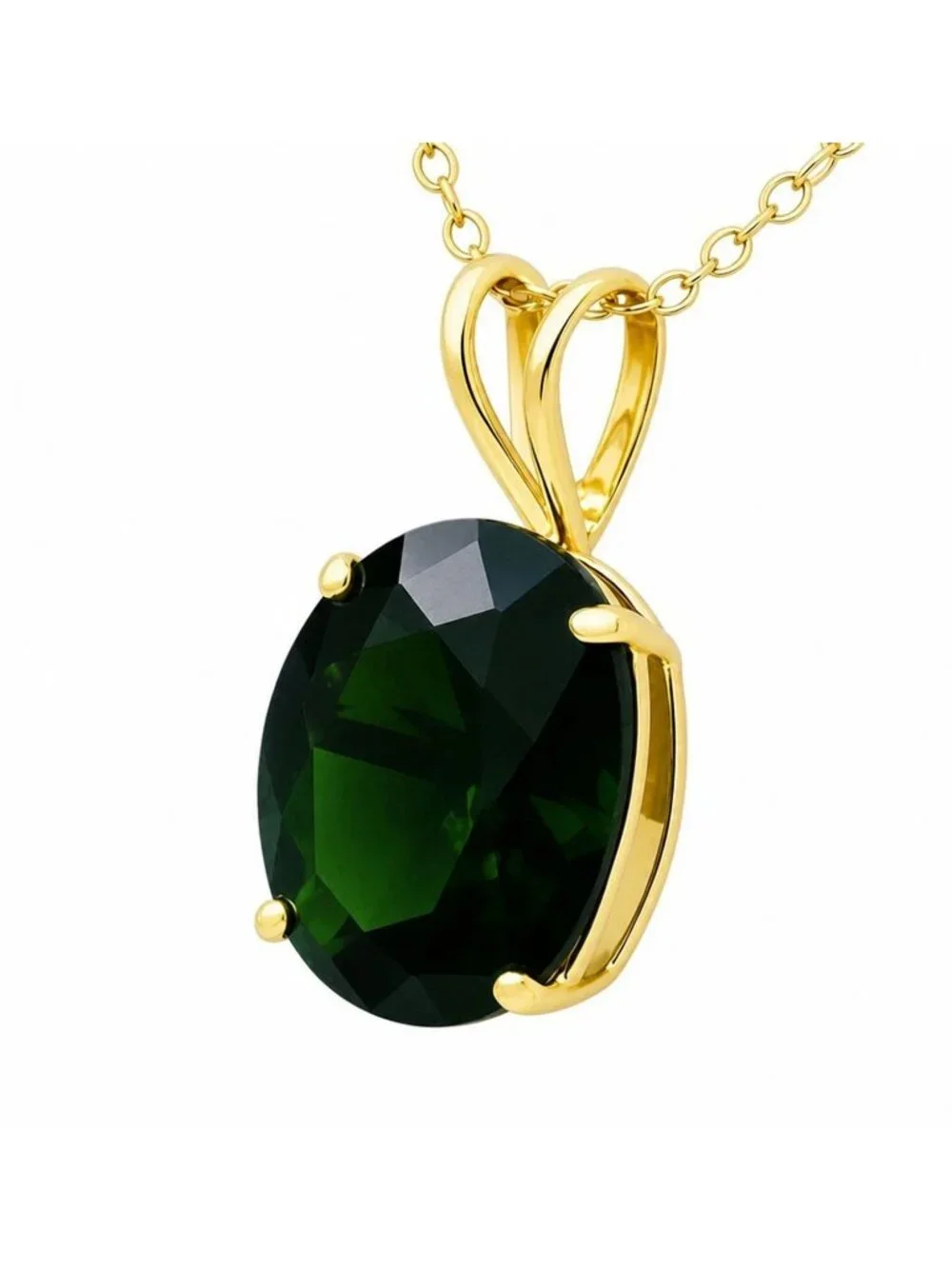 Genuine 2.94 Carats Tsavorite Pendant Solid 14k Gold